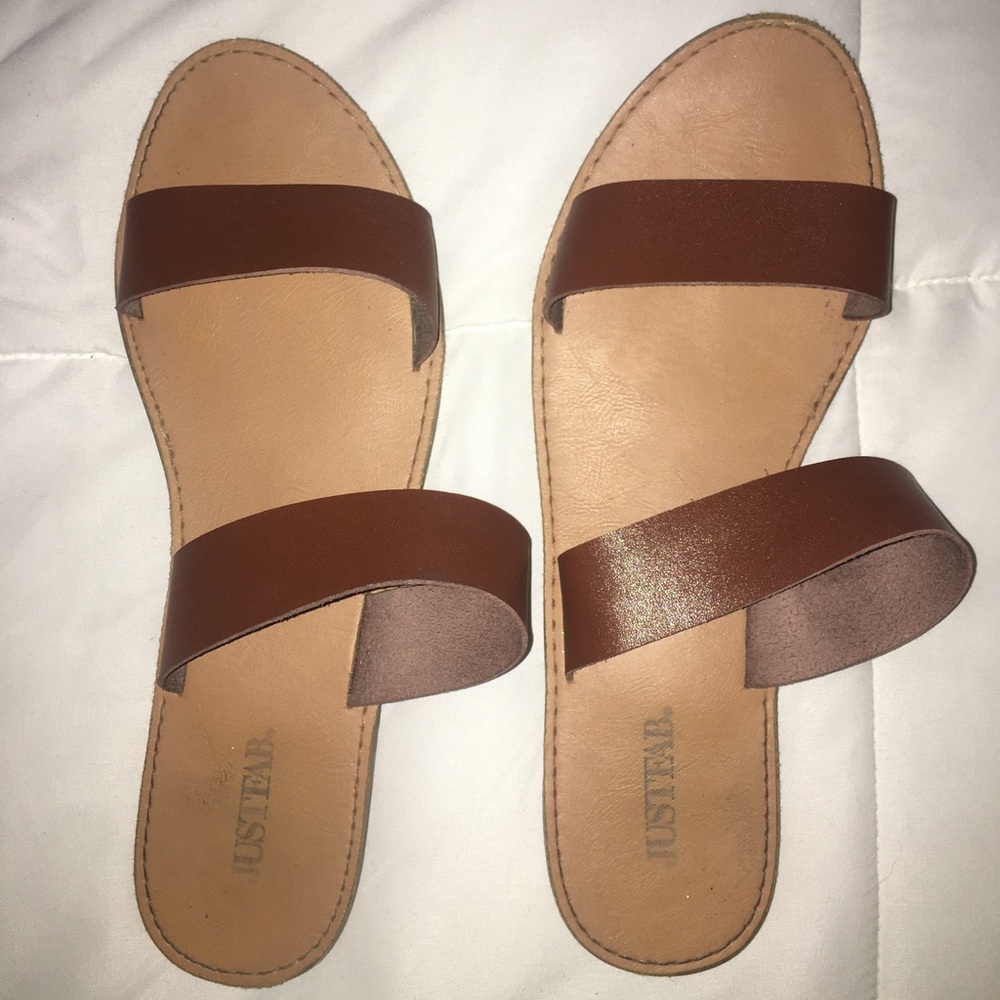 just fab brown summer sandals